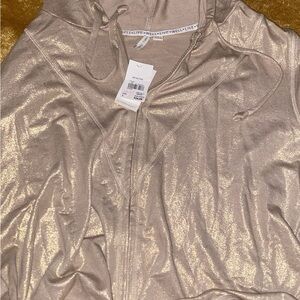 Metallic Gold Zip-Up Hoodie